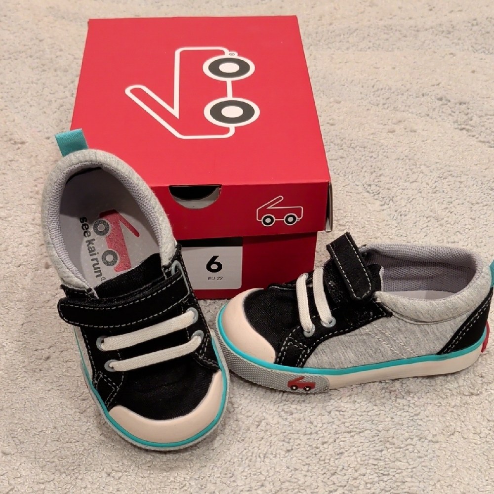 See Kai Run Black and Gray Kids Sneakers